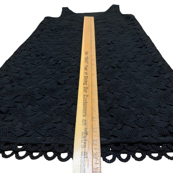 Kate Spade Black Sleeveless Crochet Midi Dress Lined Size 4 Witchygoth Fairygoth - Picture 9 of 11